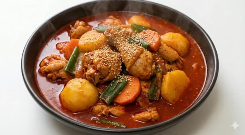 Spicy Braised Chicken (Dakbokkeumtang)