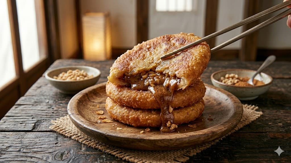 Hotteok (Sweet Syrup Pancakes)