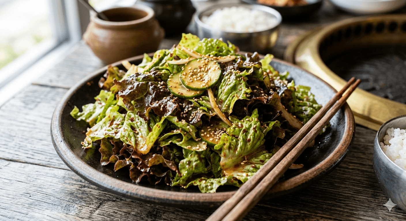 Korean Lettuce Fresh Salad (Sangchu-geotjeori)